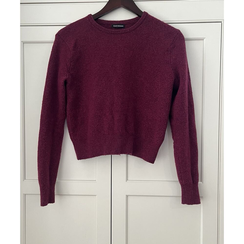 Club Monaco Women’s Crewneck Sweater Sz. S P burgundy wool blend